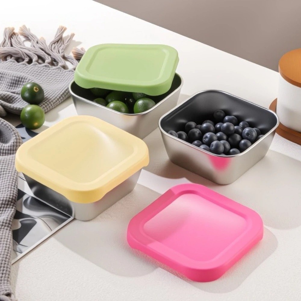 Meal Prep With Rice - Silicone Lid Stainless Steel Fresh-keeping Box