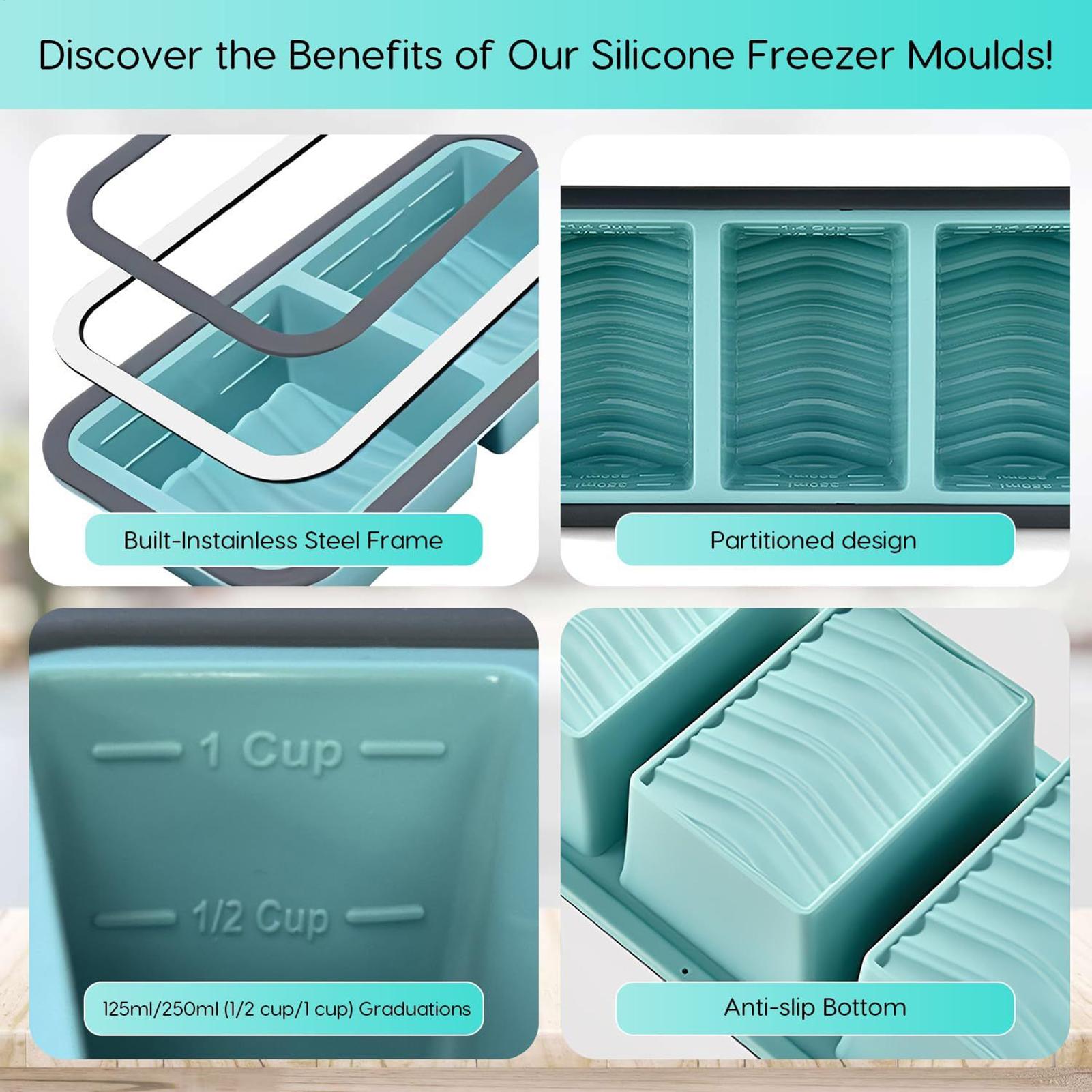 Silicone Freezer Molds Easy Re - Meal Prep Template ulasan dan harga