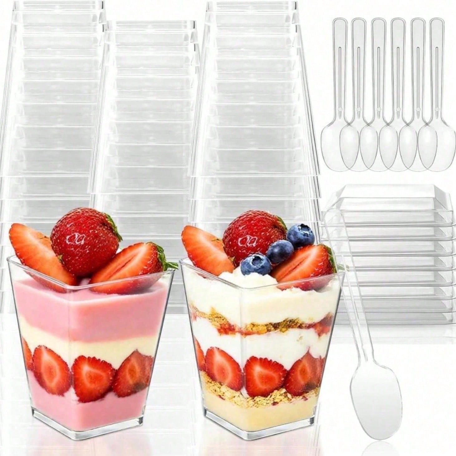 50Pcs 5 Oz Square Clear Plasti - Meal Prep Template ulasan dan harga