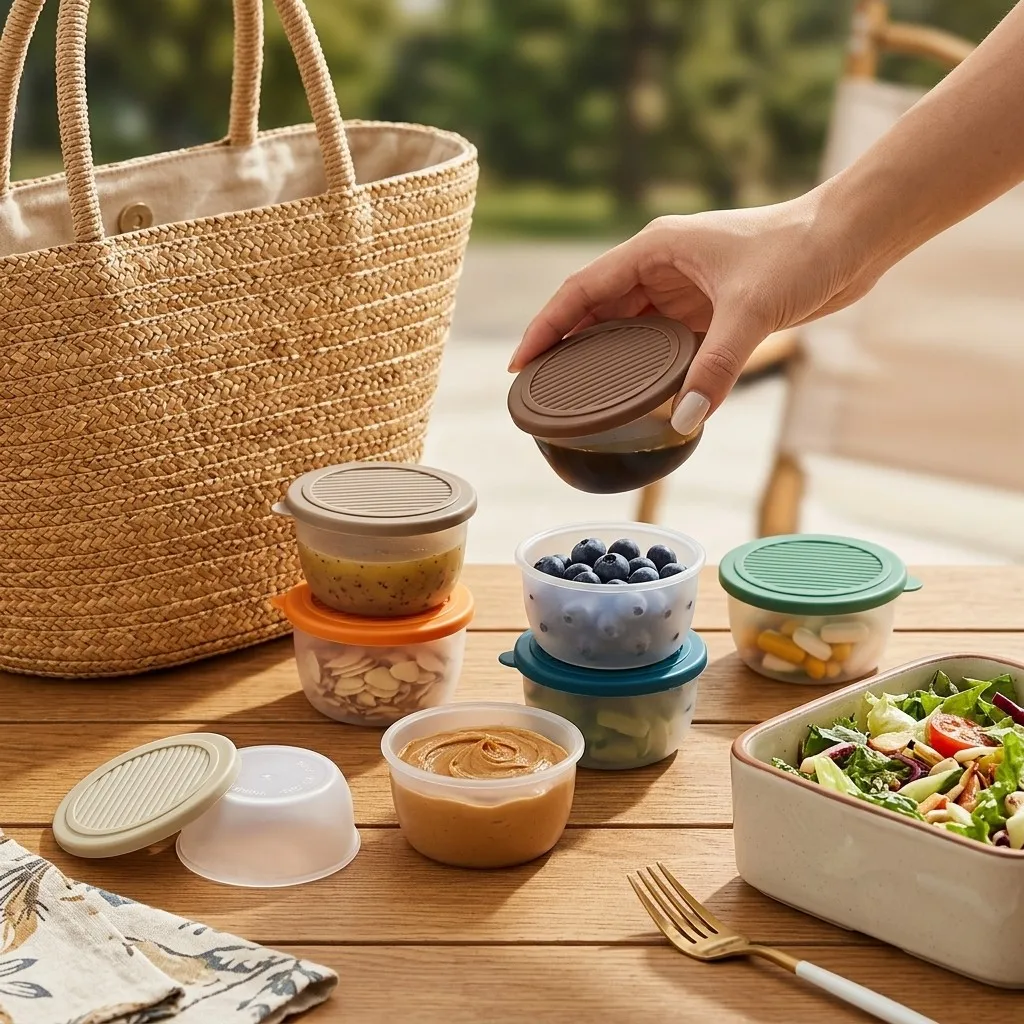 2/6Pcs Mini Plastic Dressing S - Sauce Dipping Cup ulasan dan harga