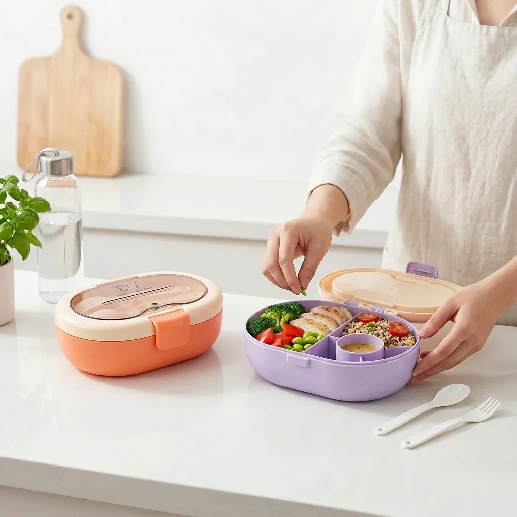 Portable Plastic Bento Lunch B - Meal Prep Or Prep Meal ulasan dan harga