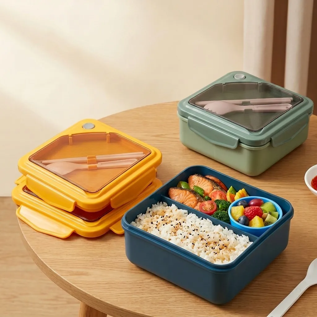 Microwavable Plastic Bento Lun - Meal Prep Or Prep Meal ulasan dan harga