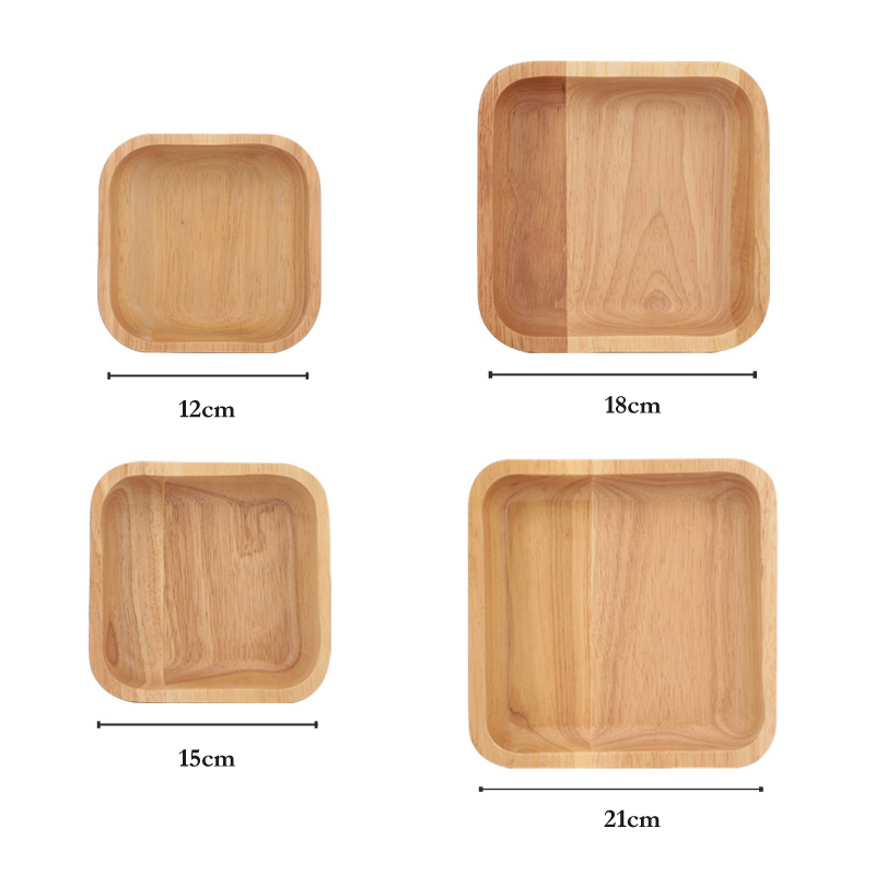 1Pc Square Wood Bowl 4 Size Fr - Meal Prep Bowl ulasan dan harga