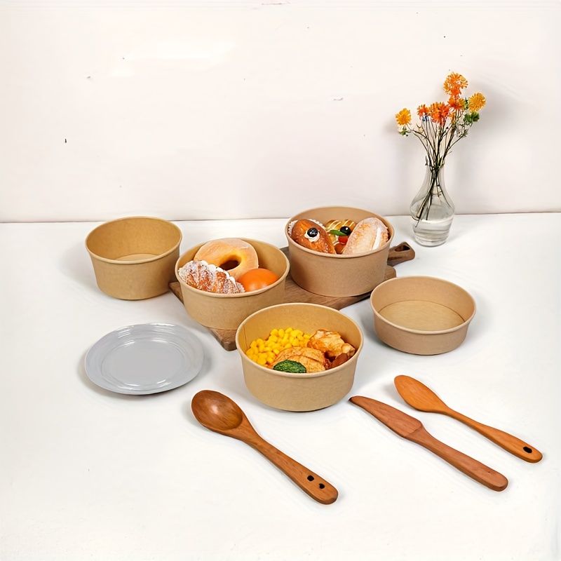 15/30PCS Kraft Paper Bowls Dis - Meal Prep Bowl ulasan dan harga