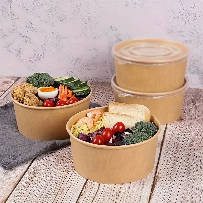 15/30PCS Kraft Paper Bowls Dis - Meal Prep Bowl ulasan dan harga