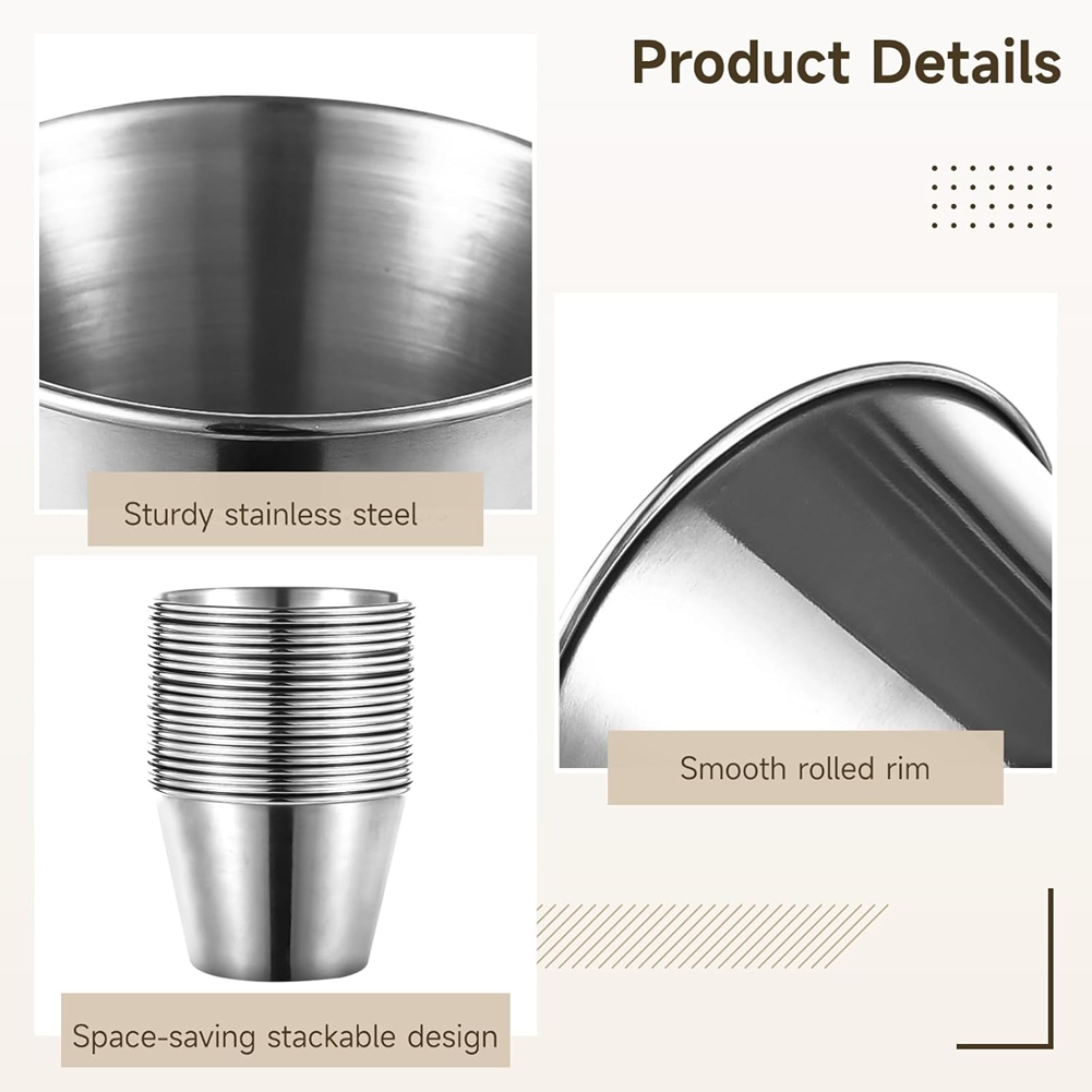 J1UL1N 60 Pcs Stainless Steel  - Sauce Dipping Cup ulasan dan harga
