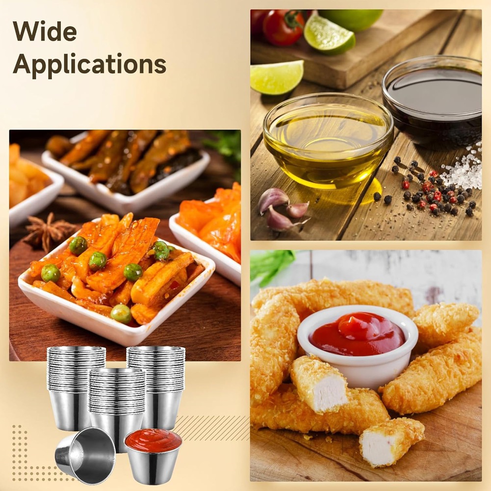 J1UL1N 60 Pcs Stainless Steel  - Sauce Dipping Cup ulasan dan harga