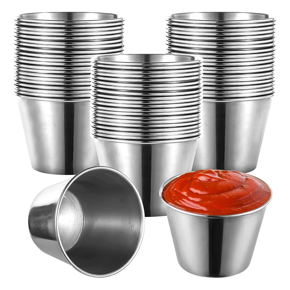 J1UL1N 60 Pcs Stainless Steel  - Sauce Dipping Cup ulasan dan harga