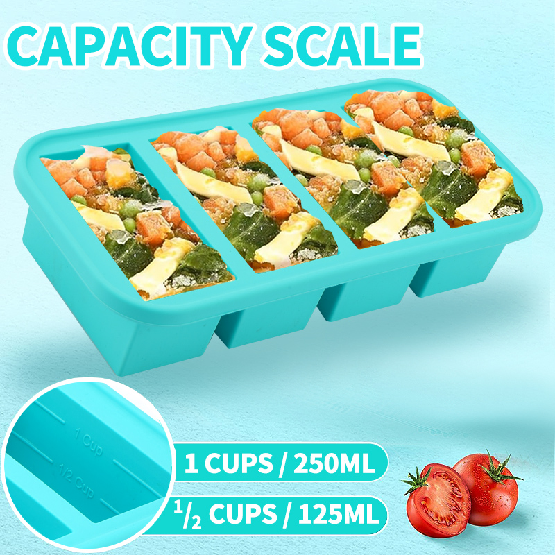 4 Covered Silicone Freezer Mol - Meal Prep Template ulasan dan harga