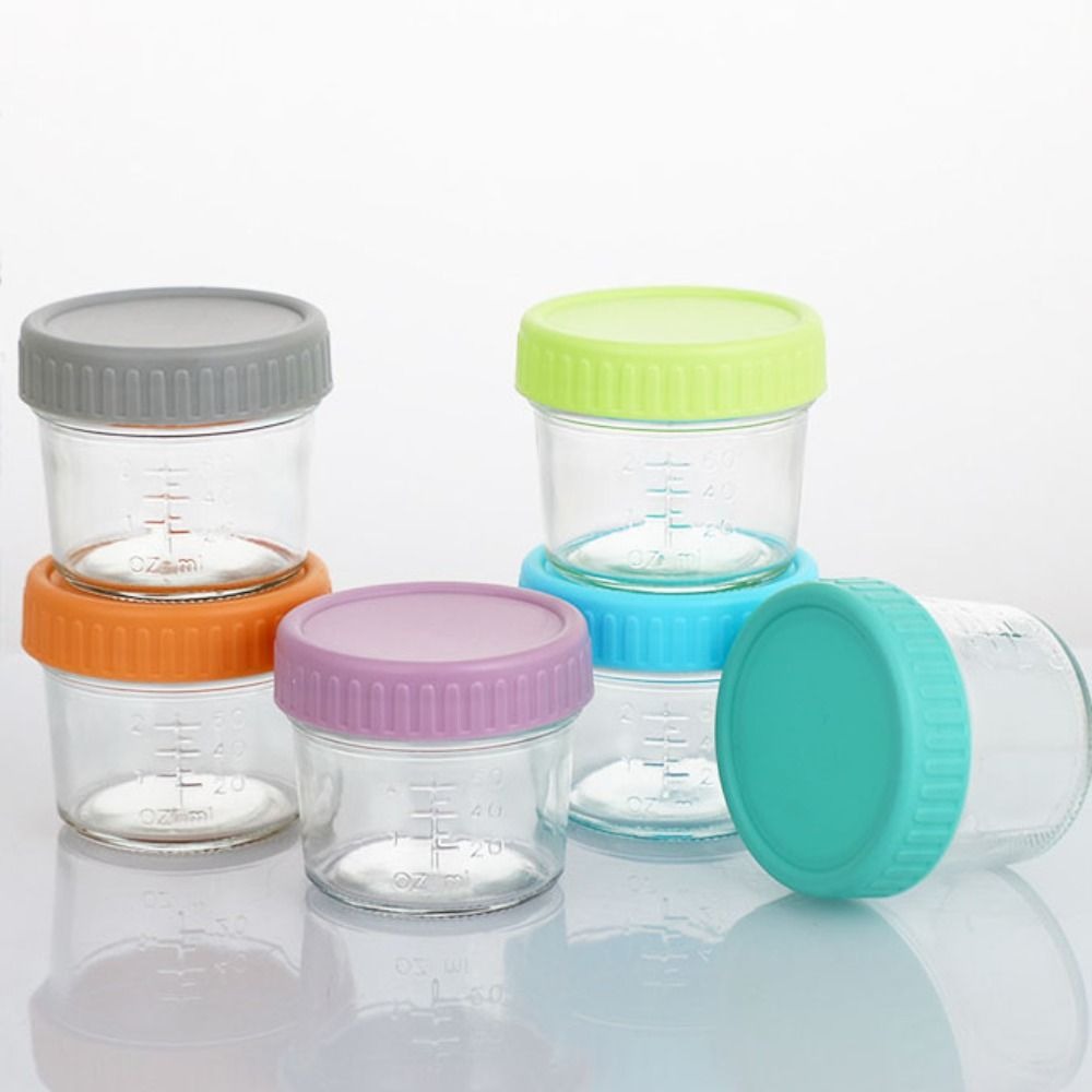 6pcs Glass Baby Food Jar Reusa - Sauce Dipping Cup ulasan dan harga