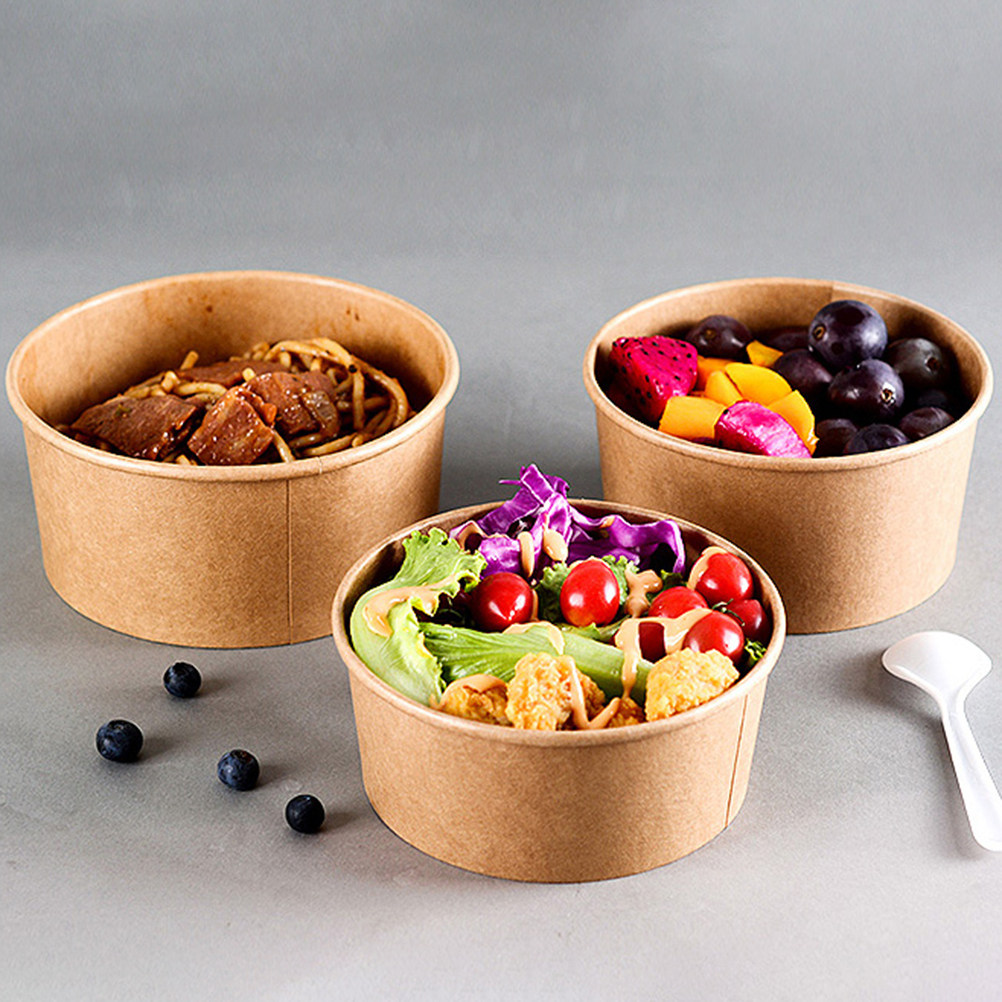 50Pcs Kraft Paper Food Contain - Meal Prep Bowl ulasan dan harga