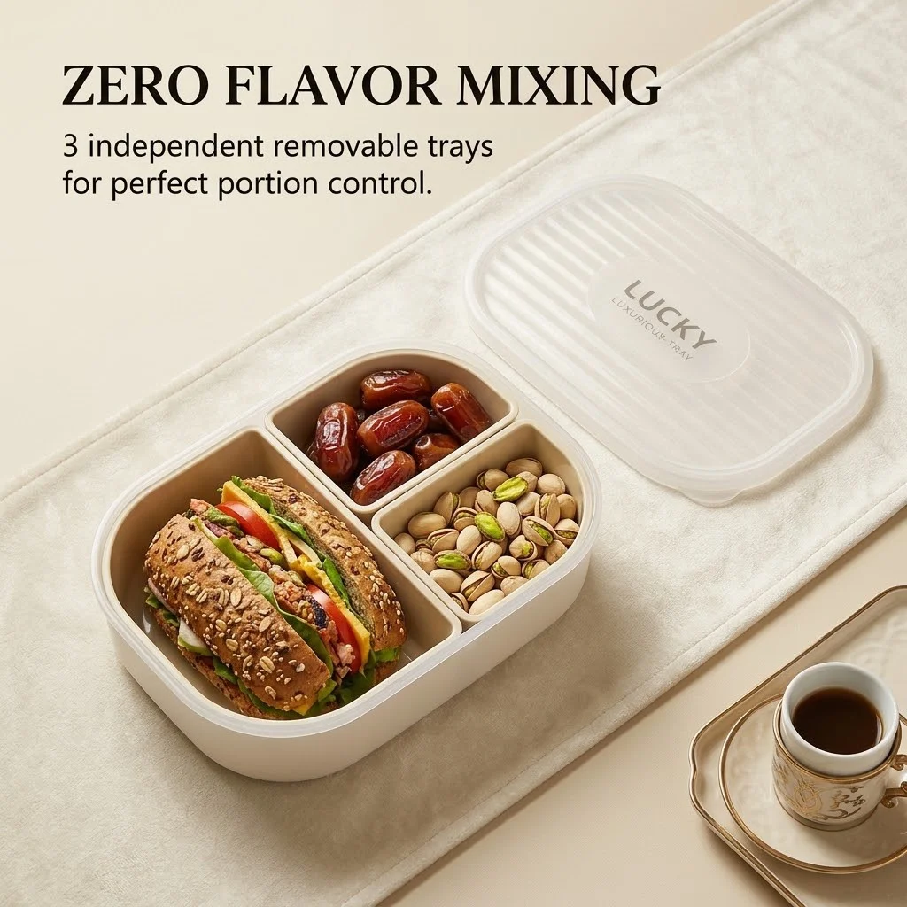 3 Compartment Plastic Bento Lu - Meal Prep Or Prep Meal ulasan dan harga