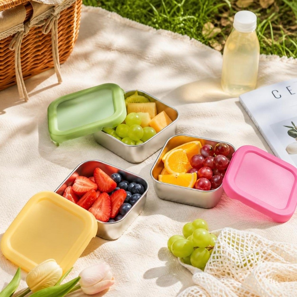 Silicone Lid Stainless Steel F - Meal Prep With Rice ulasan dan harga