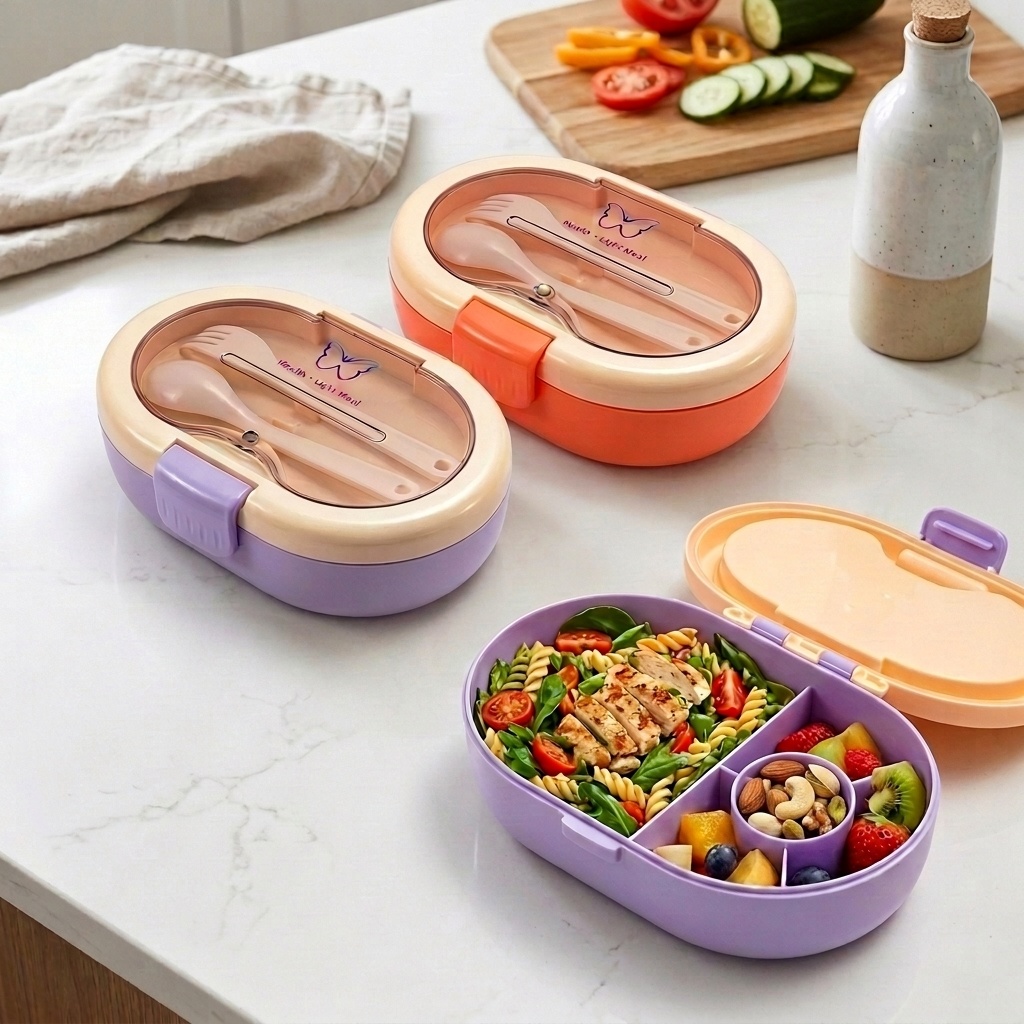 Leakproof Plastic Bento Lunch  - Meal Prep Or Prep Meal ulasan dan harga