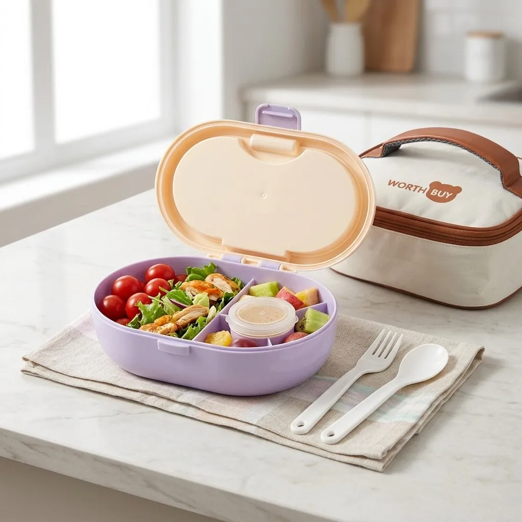Plastic Divided Bento Box Stud - Meal Prep Or Prep Meal ulasan dan harga