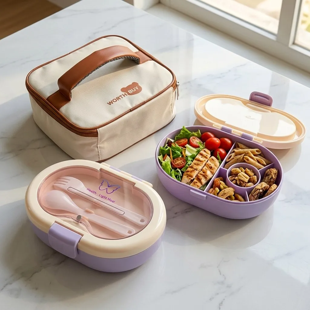 Plastic Divided Bento Box Stud - Meal Prep Or Prep Meal ulasan dan harga