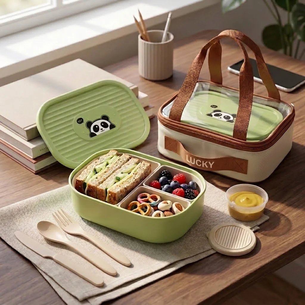 Kids Bento Lunch Box with Lid  - Meal Prep Or Prep Meal ulasan dan harga
