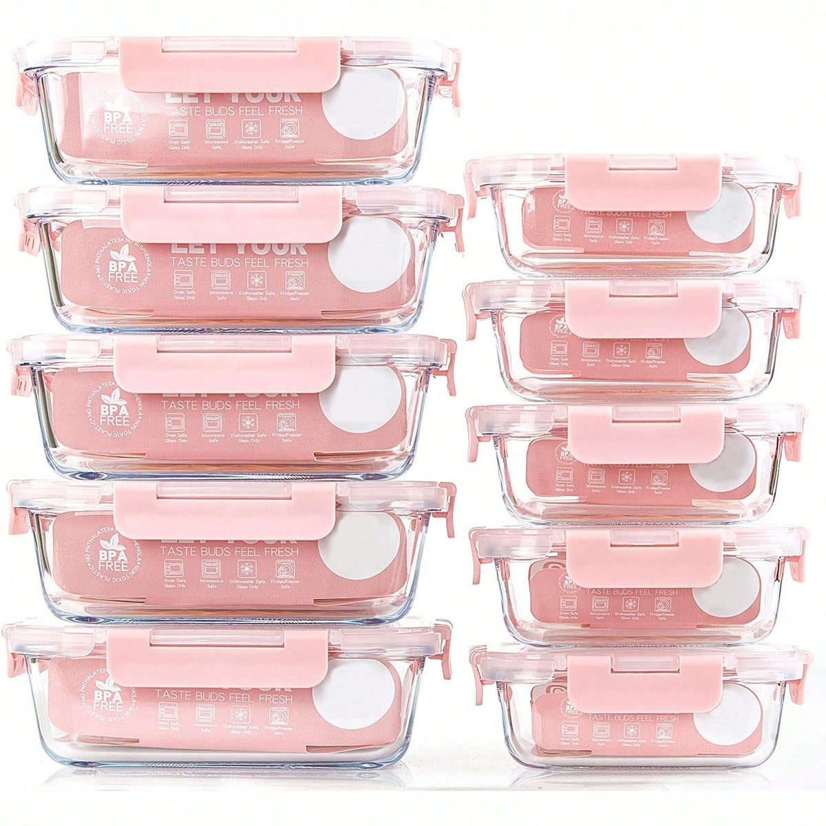 10 Pack Glass Meal Prep Contai - Meal Prep Kitchen ulasan dan harga