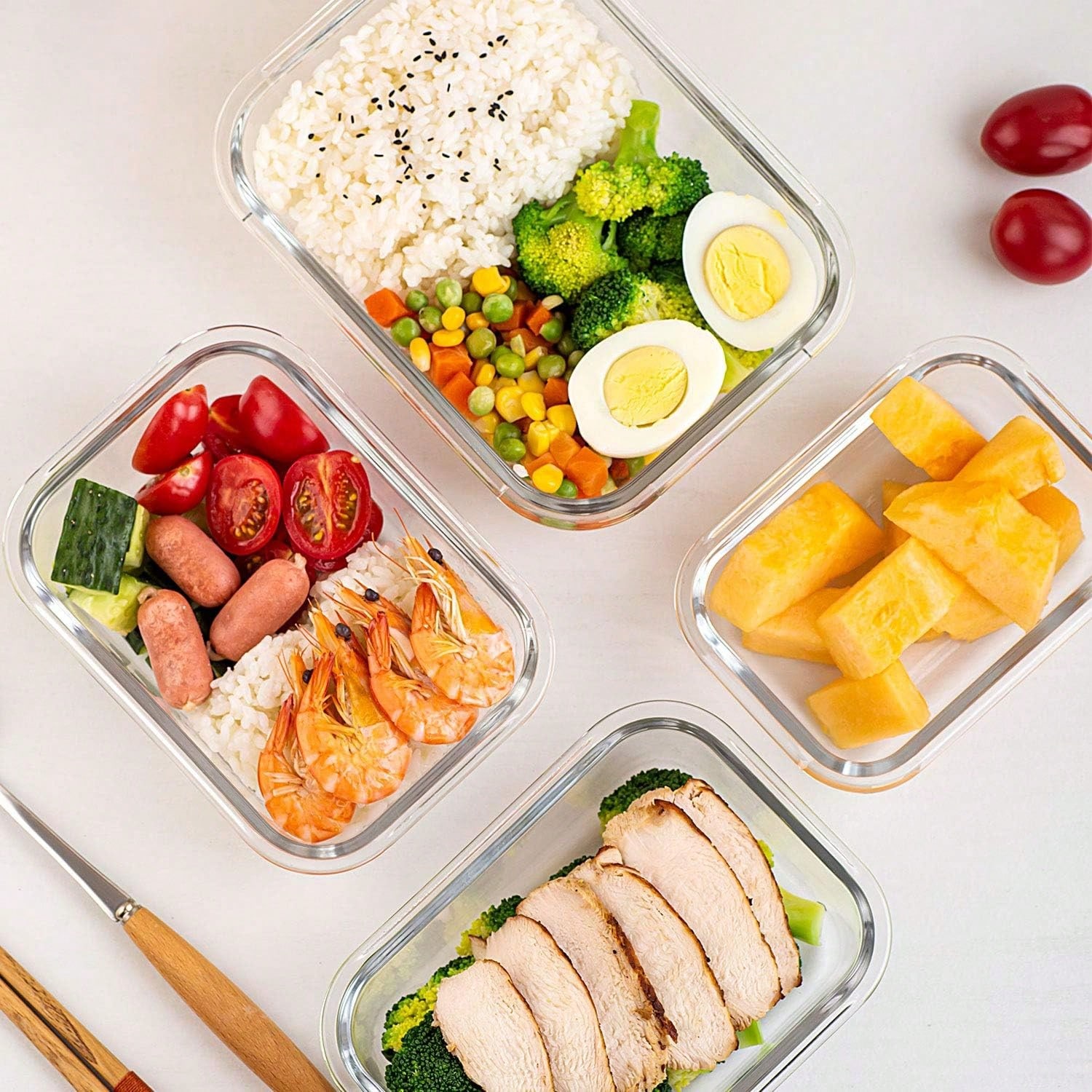 10 Pack Glass Meal Prep Contai - Meal Prep Kitchen ulasan dan harga