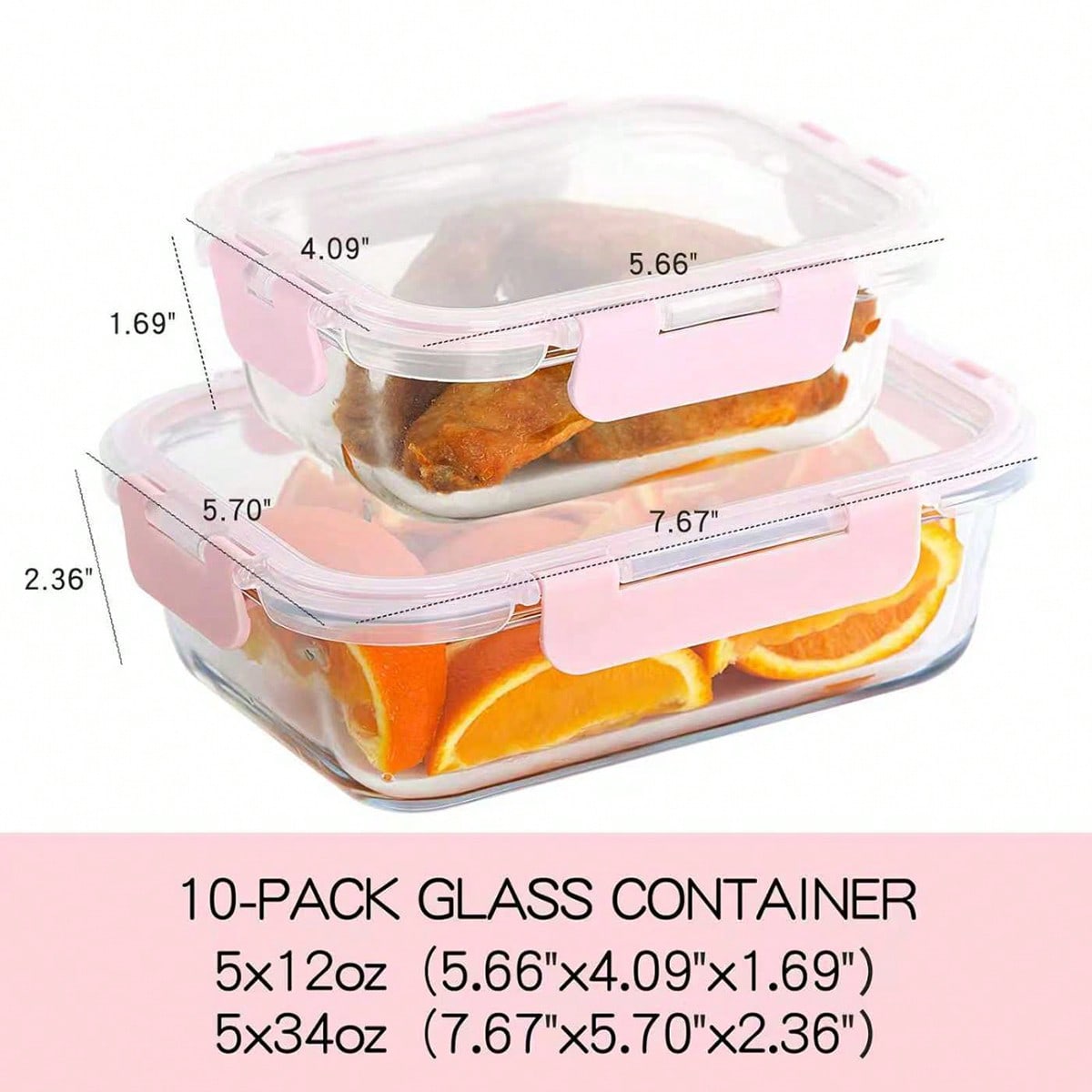 10 Pack Glass Meal Prep Contai - Meal Prep Kitchen ulasan dan harga