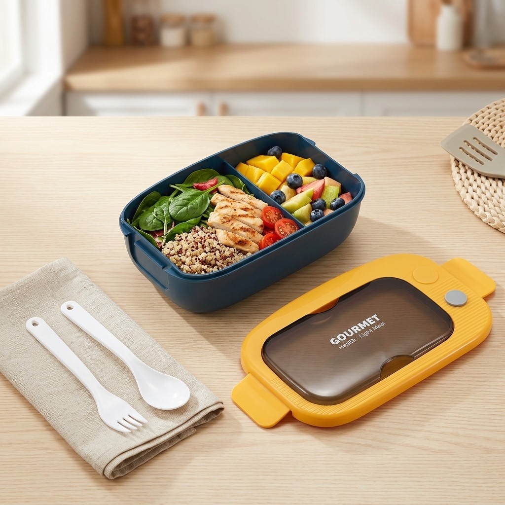 Plastic Bento Lunch Box 2 Comp - Meal Prep Or Prep Meal ulasan dan harga