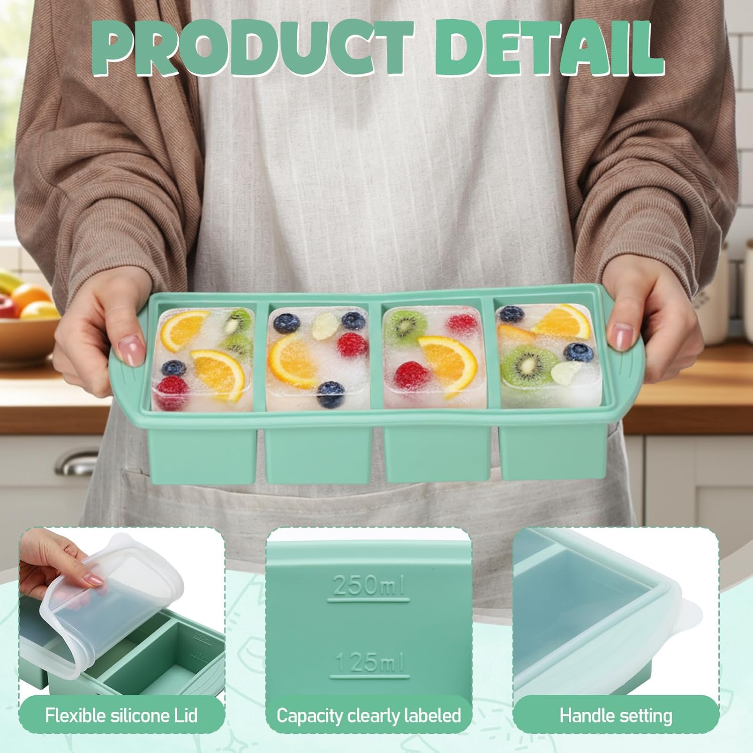Silicone Freezer Tray with Lid - Meal Prep Template ulasan dan harga