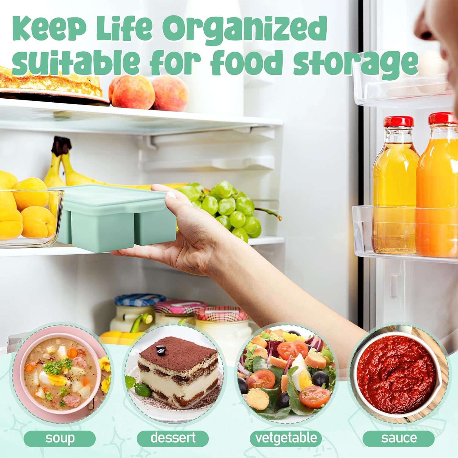 Silicone Freezer Tray with Lid - Meal Prep Template ulasan dan harga