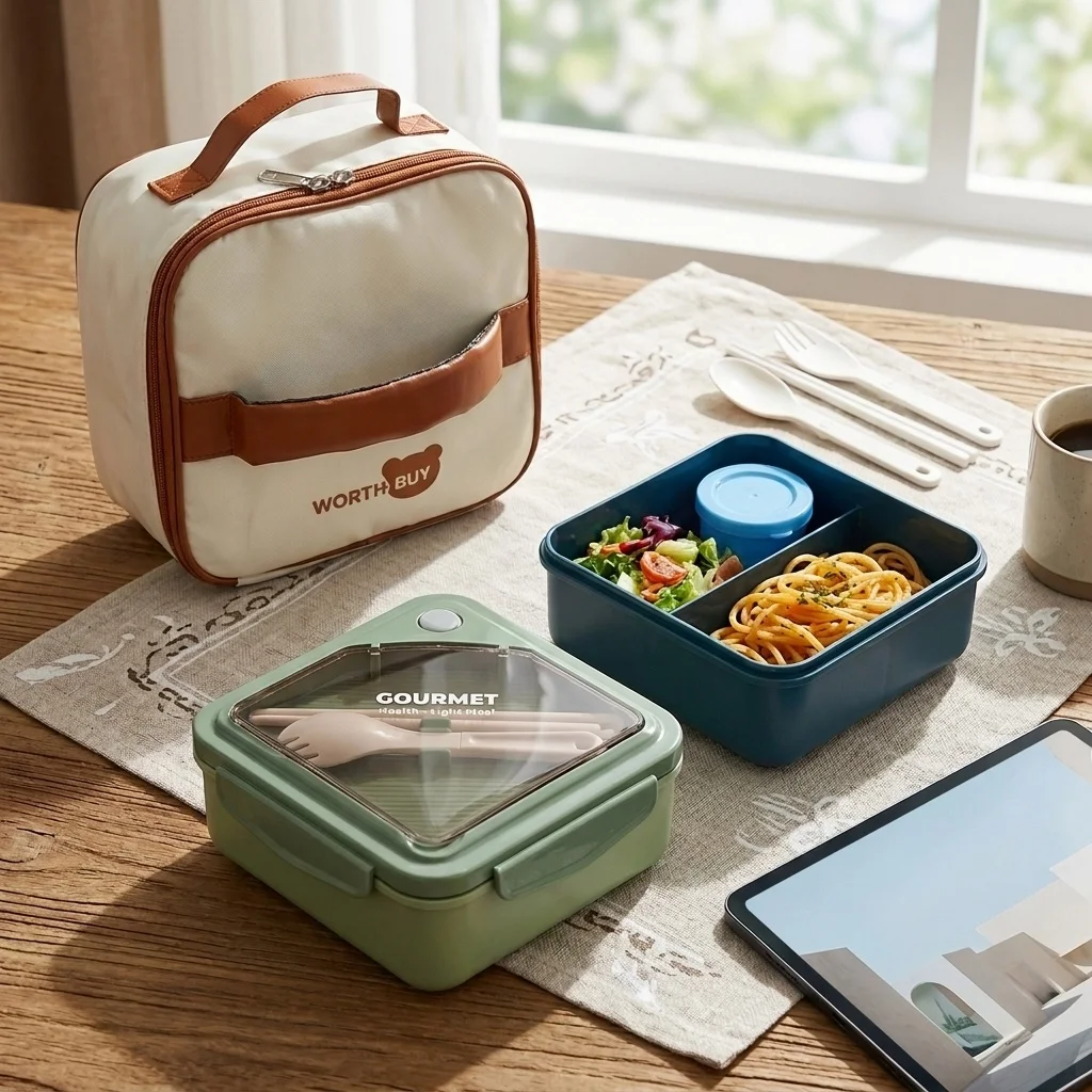 Microwavable Plastic Bento Lun - Meal Prep Or Prep Meal ulasan dan harga