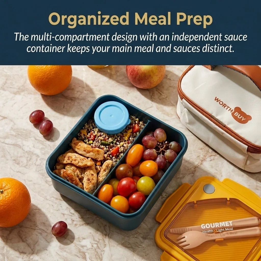 Microwavable Plastic Bento Lun - Meal Prep Or Prep Meal ulasan dan harga