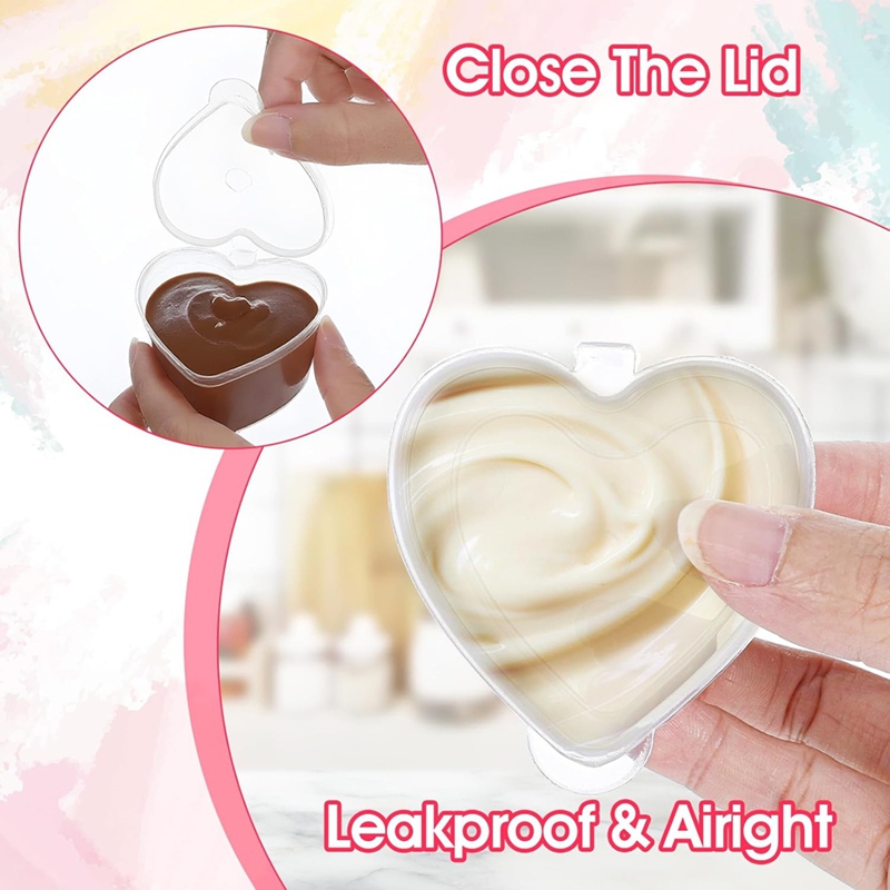 100 Sets 1.5 Oz Clear Heart Sh - Sauce Dipping Cup ulasan dan harga