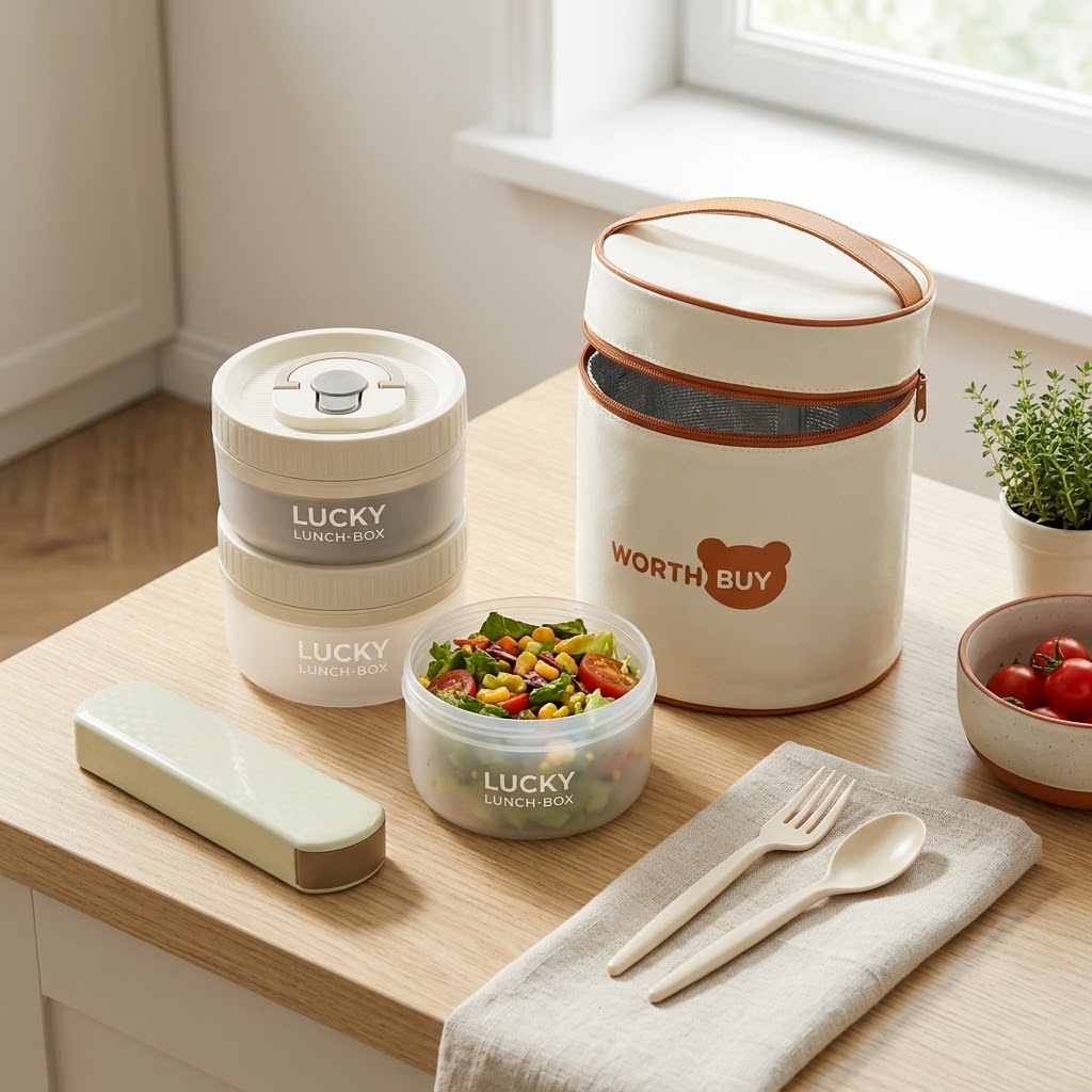 Round Bento Box Microwavable P - Meal Prep Or Prep Meal ulasan dan harga