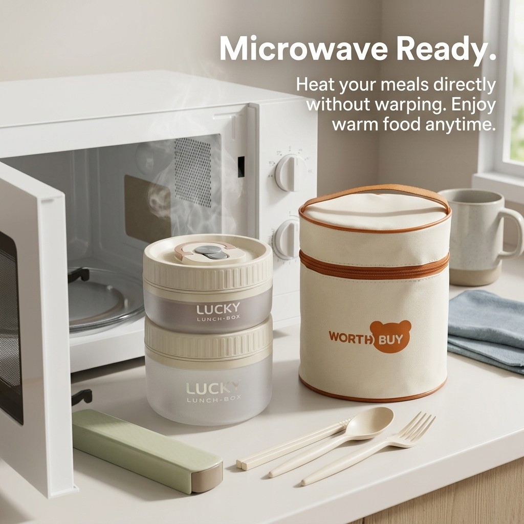 Round Bento Box Microwavable P - Meal Prep Or Prep Meal ulasan dan harga