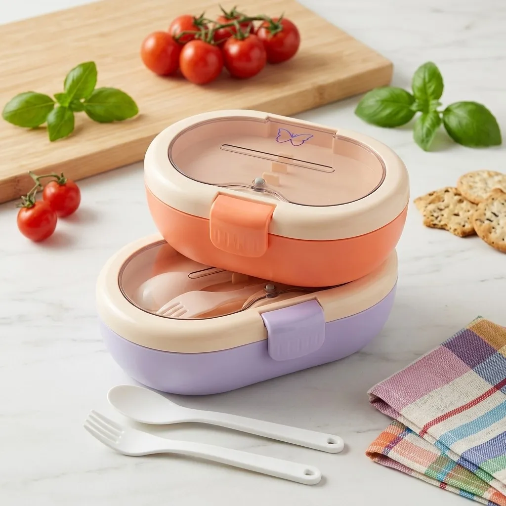 Plastic Bento Lunch Box with C - Meal Prep Or Prep Meal ulasan dan harga